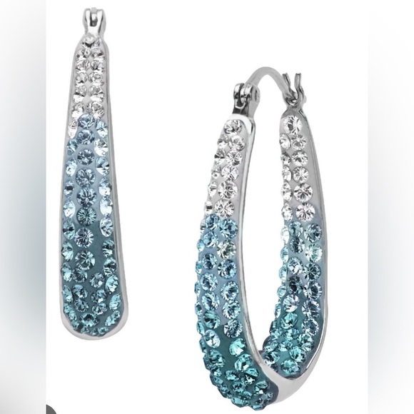 Blue Butterfly Pendant & Earrings 925 Sterling Silver Rhinestones & Enamel - Picture 5 of 6